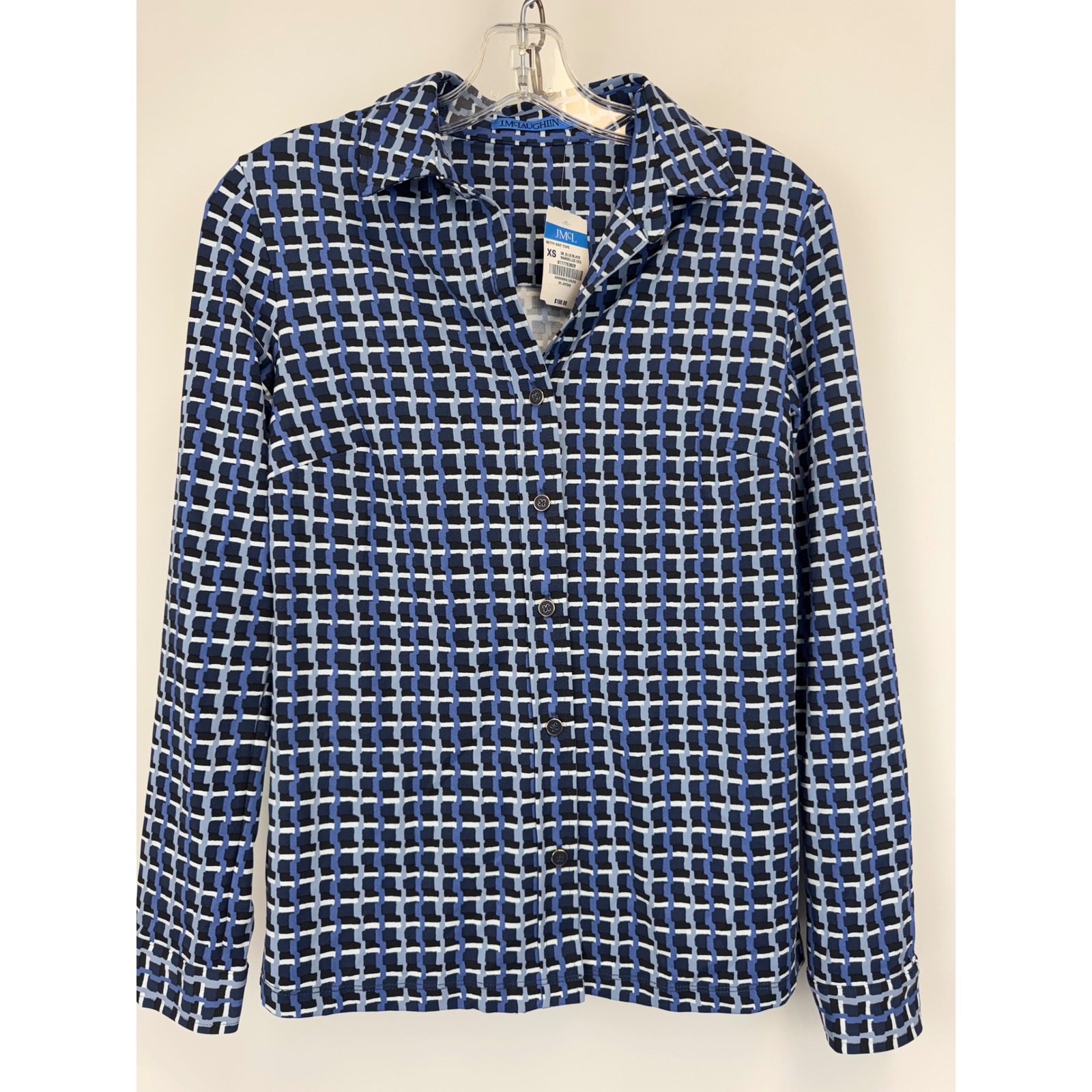 J.Mclaughlin Betty Catalina Cloth Marseille Geo Button Front Top Xs Nwt